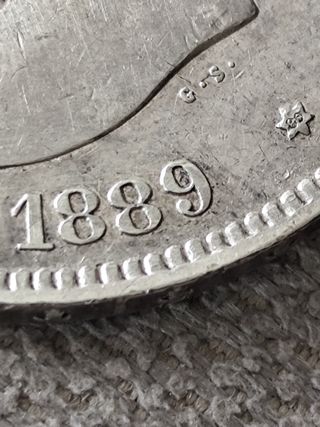 Moneda 5 Pesetas Alfonso XIII 1889 *89 plata