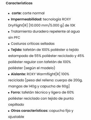 Chaqueta Roxy.
