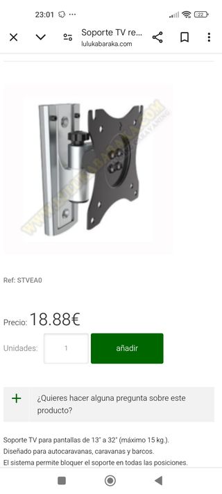 Soporte tv camper