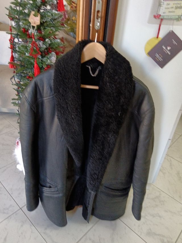 Cappotto Vintage in pelle uomo moda Italy