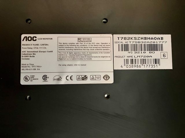 MONITOR 17” AOC PARA PC O MAC