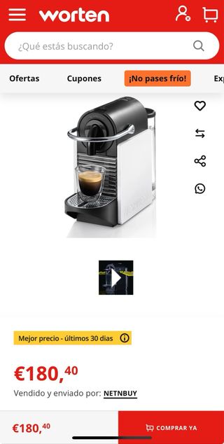 Cafetera NESPRESSO DELONGUI EN 126