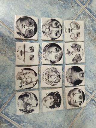Piastrelle maioliche set segni zodiacali