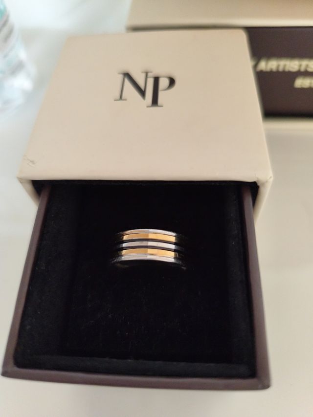 Anillo acero y plata