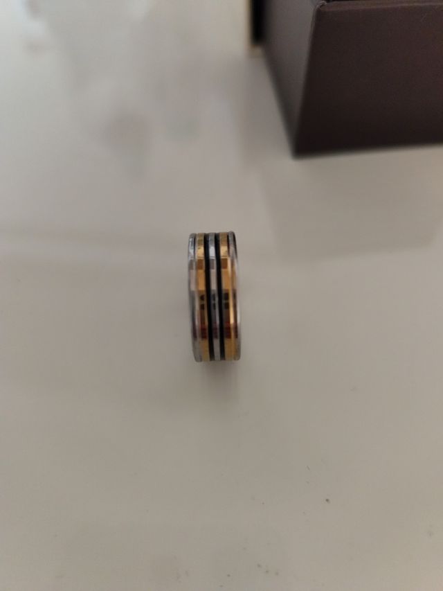 Anillo acero y plata