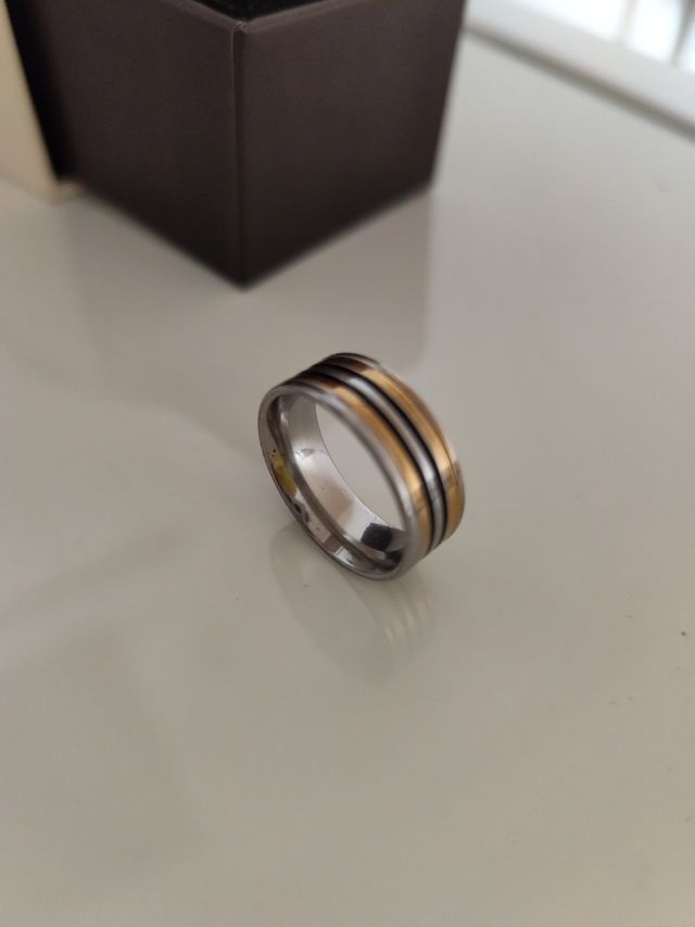 Anillo acero y plata