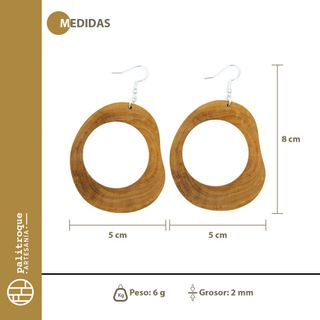 Pendientes artesanales de madera de olivo, Aures