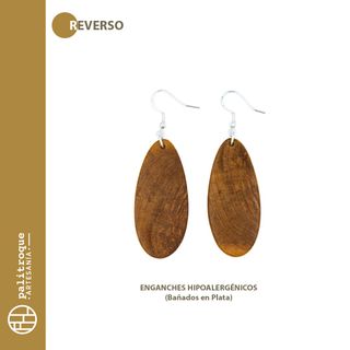 Pendientes artesanales de madera de olivo Speculum