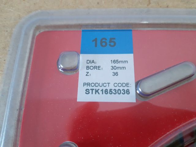 Disco de sierra 165mm.