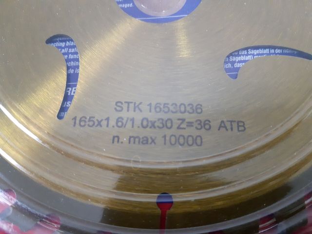 Disco de sierra 165mm.