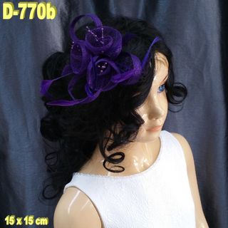Tocado Fiesta Violeta c Flores y Perlas 