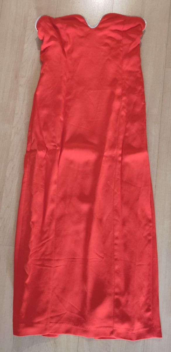 Precioso vestido de fiesta palabra de honor rojo c