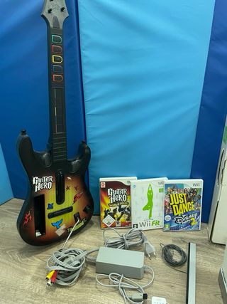 Wii+guitarra+wii balance+4 juegos