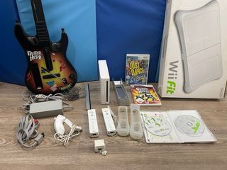 Wii+guitarra+wii balance+4 juegos