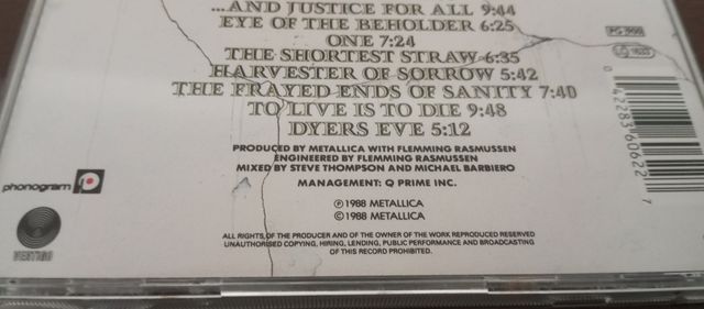 Metallica AND JUSTICE FOR ALL CD