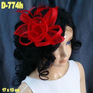 Tocado Fiesta en Rojo con Flores 