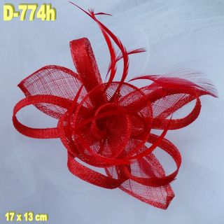 Tocado Fiesta en Rojo con Flores 