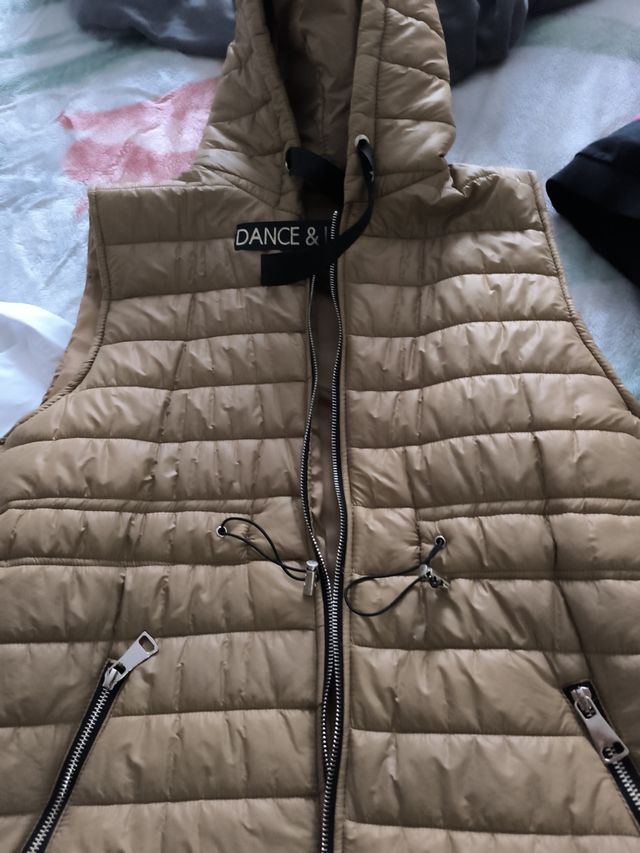 Chaleco beige mujer larga go