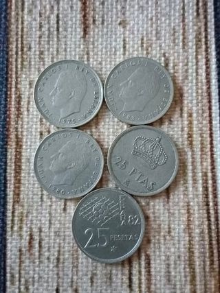 Moneda 25 pesetas desde 1975