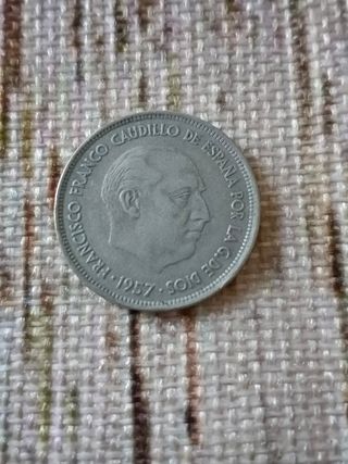 Moneda de  25 pesetas  de 1957
