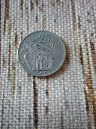 Moneda de  25 pesetas  de 1957