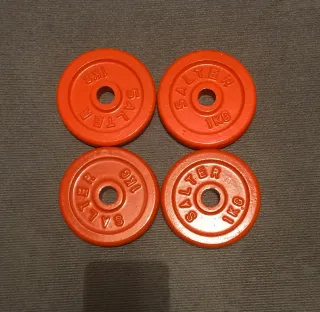 DISCOS 4 PESAS 1KG DE 20MM SALTER ROJOS
