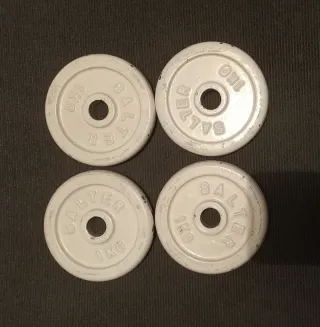 DISCOS 4 PESAS 1KG DE 20MM SALTER BLANCAS