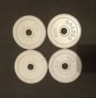 DISCOS 4 PESAS 1KG DE 20MM SALTER BLANCAS