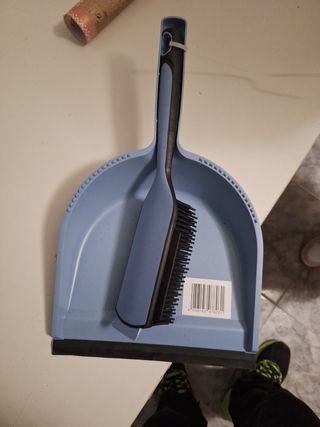 Recogedor con cepillo de goma