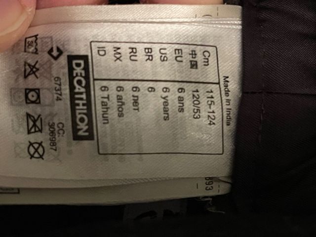 Conjunto esqui infantil talla 6 años