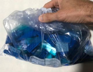 lego pezzi vari colore blu/celeste