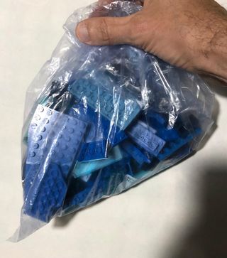 lego pezzi vari colore blu/celeste
