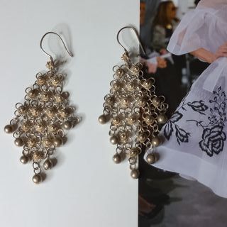 Pendientes vintage de plata con filigrana