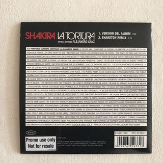 Cd single Shakira Alejandro Sanz La Tortura