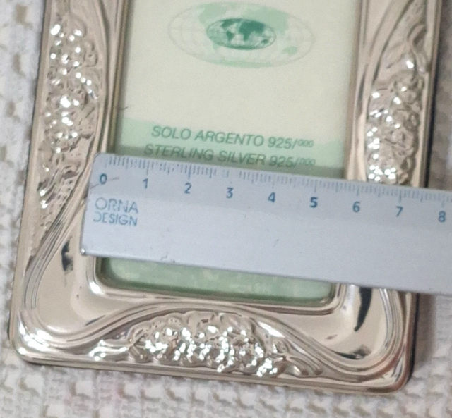 Cornice portafoto argento 925 decoro fiori