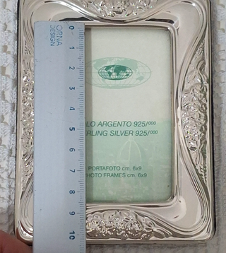 Cornice portafoto argento 925 decoro fiori