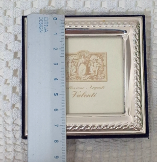 Valenti Cornice argento retro velluto blu navy