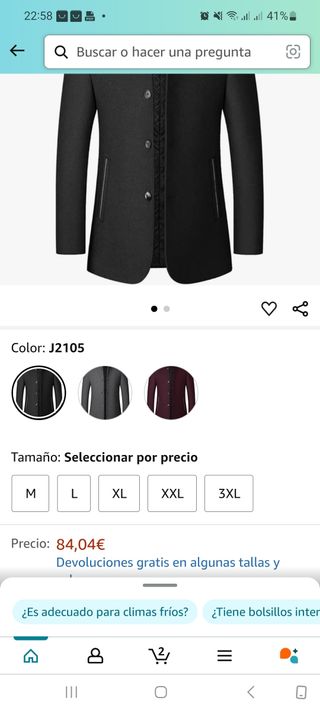 Chaqueta hombre de vestir de paño