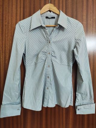 Camisa fiesta rayas plateadas talla M Vero Moda