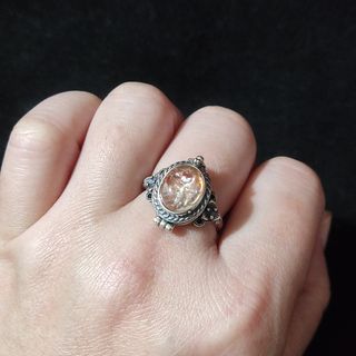 Anillo de plata cuarzo hematoide