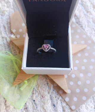Anillo de plata Corazon Rosa
