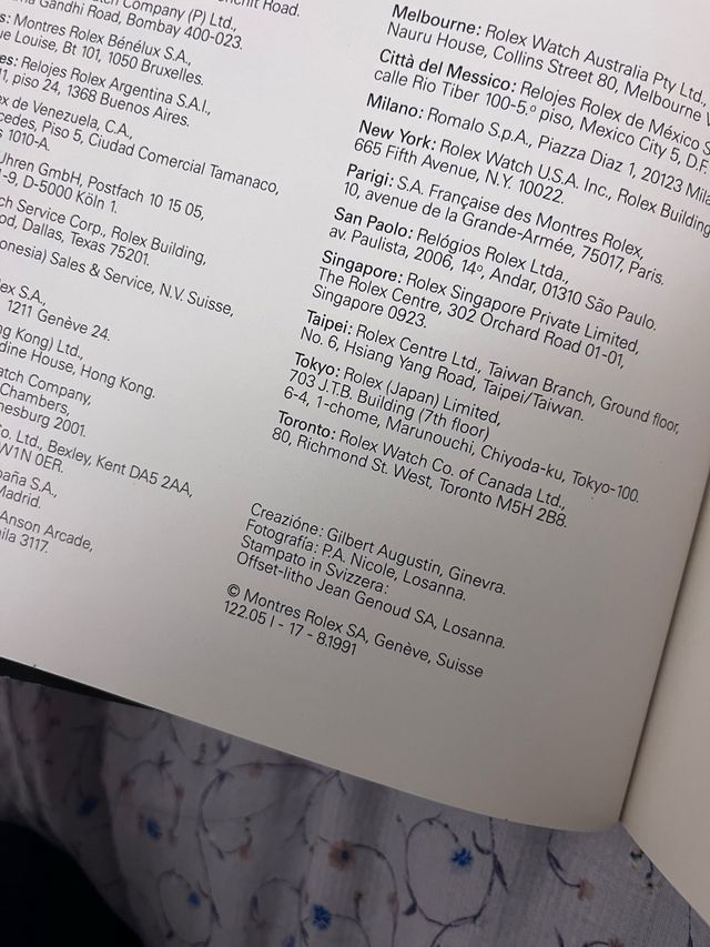 Brochure rolex oyster