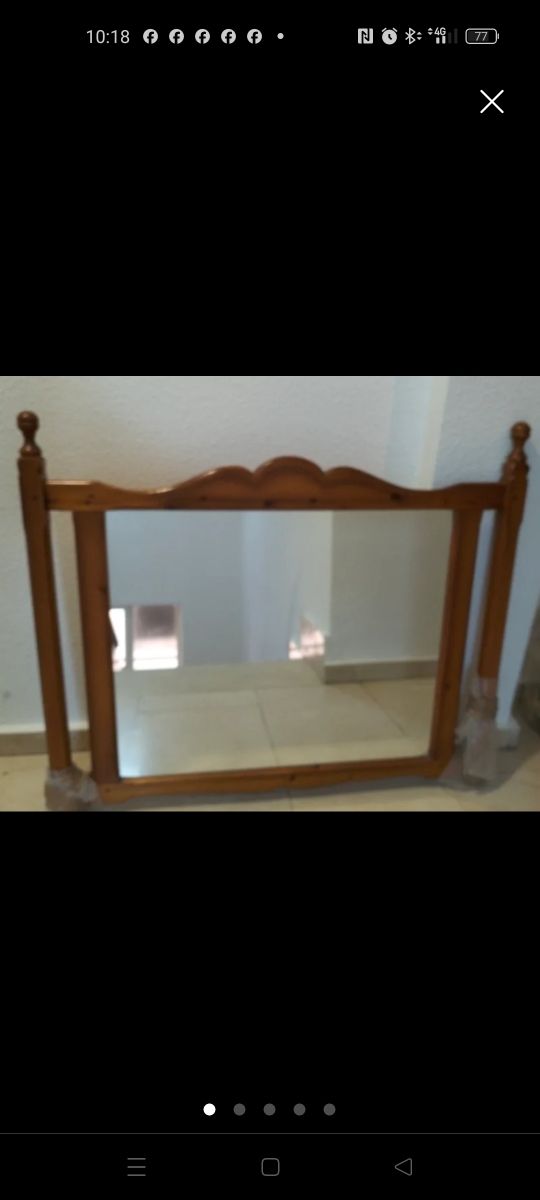 Espejo de pared de  madera estilo provenzal