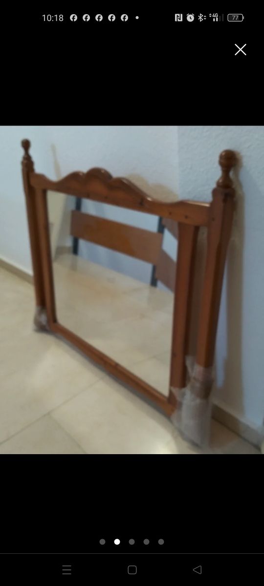 Espejo de pared de  madera estilo provenzal