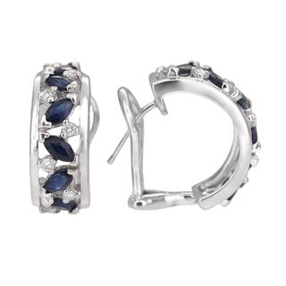 Pendientes zafiro y diamantes 