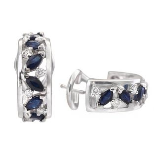 Pendientes zafiro y diamantes 