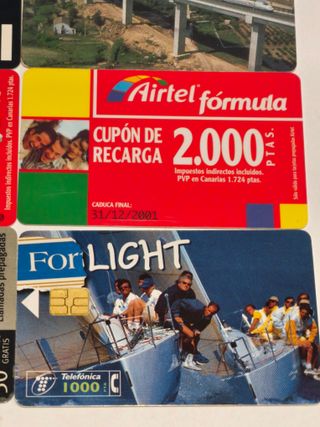 Antiguas Tarjetas de Recarga Telefonica