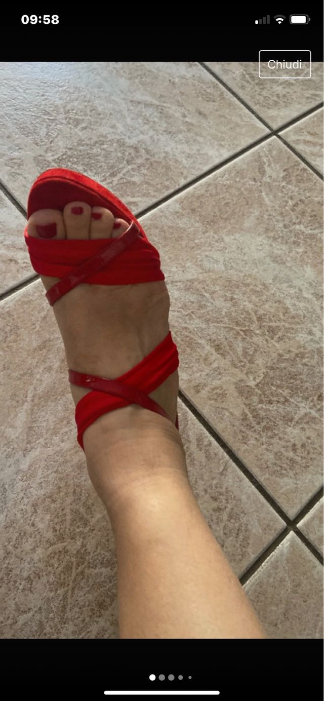 Sandali rosso fragola con tacco alto