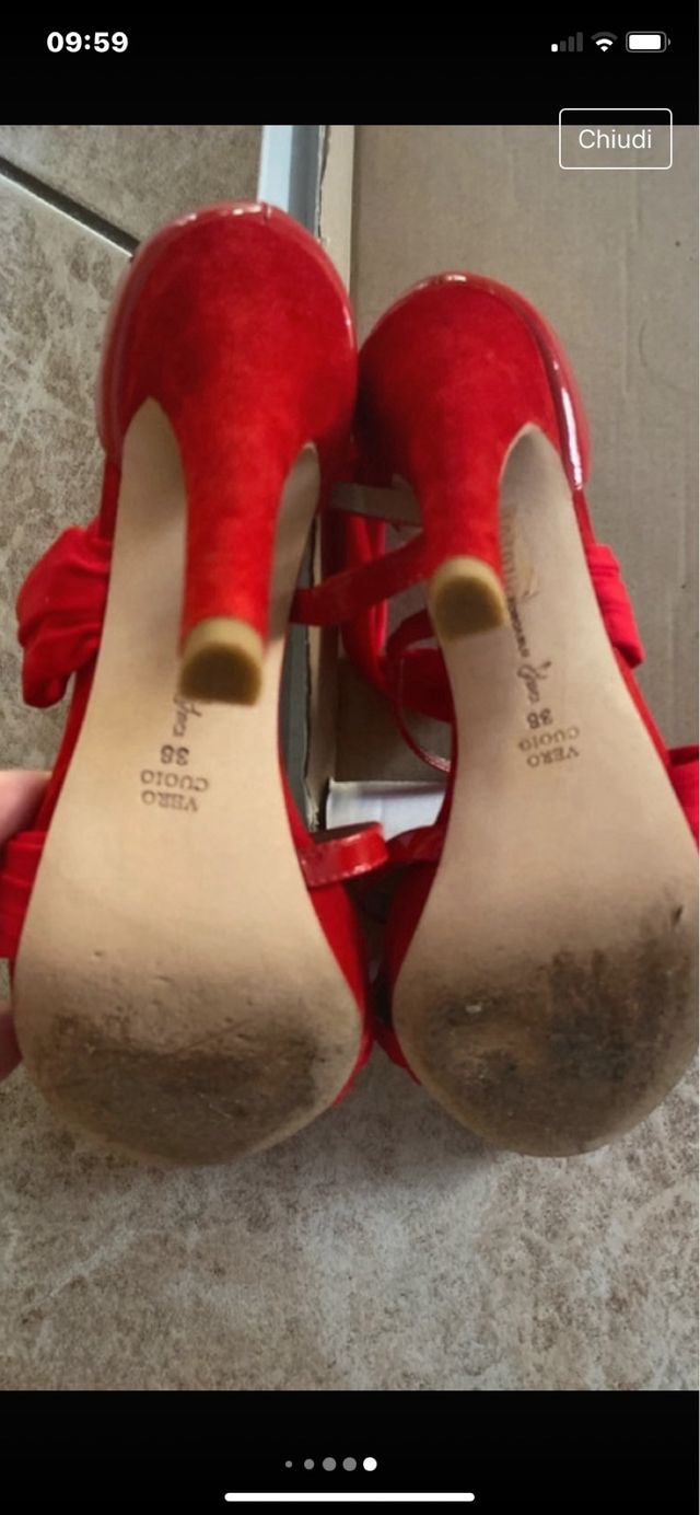 Sandali rosso fragola con tacco alto