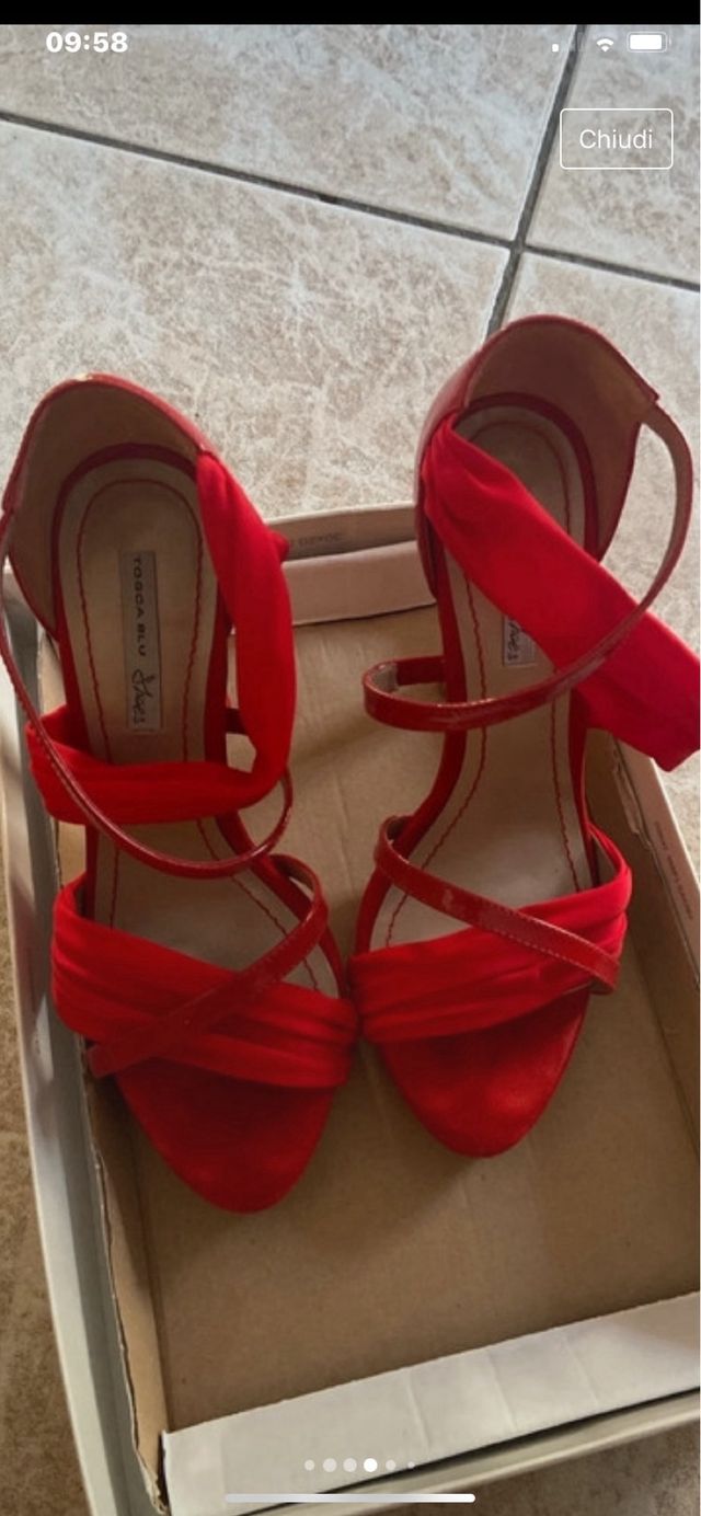 Sandali rosso fragola con tacco alto